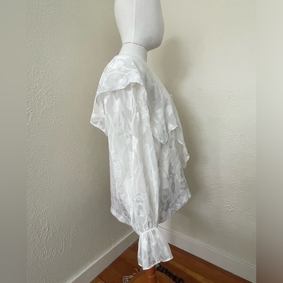 Vintage Floral Sheer Blouse with Collar - Picture 4 of 6